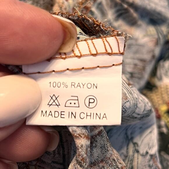 Anthropologie Jaase Feather Print Midi Dress Small Boho Coastal Cowgirl - Picture 9 of 10